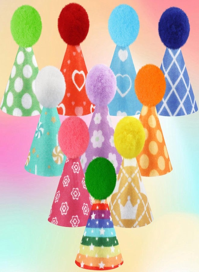Hxezoc 10 Pcs Mini Birthday Party Hats Colorful Cone Felt Hats for Animals Stuffed Pets Birthday Holiday Accessories Decoration Supplies - Image 3