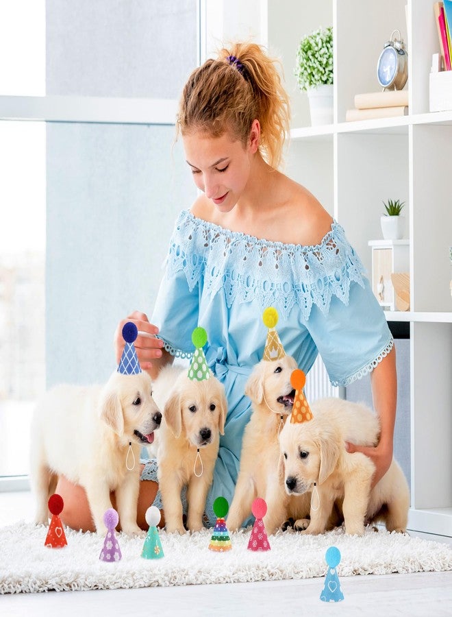 Hxezoc 10 Pcs Mini Birthday Party Hats Colorful Cone Felt Hats for Animals Stuffed Pets Birthday Holiday Accessories Decoration Supplies - Image 5