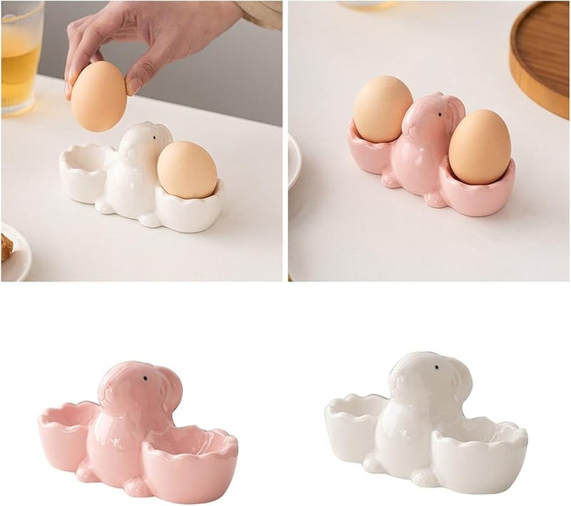 Soft Boiled Egg Holder Rabbit Shape Egg Cup Kitchen Breakfast Tool Color A - Image 3
