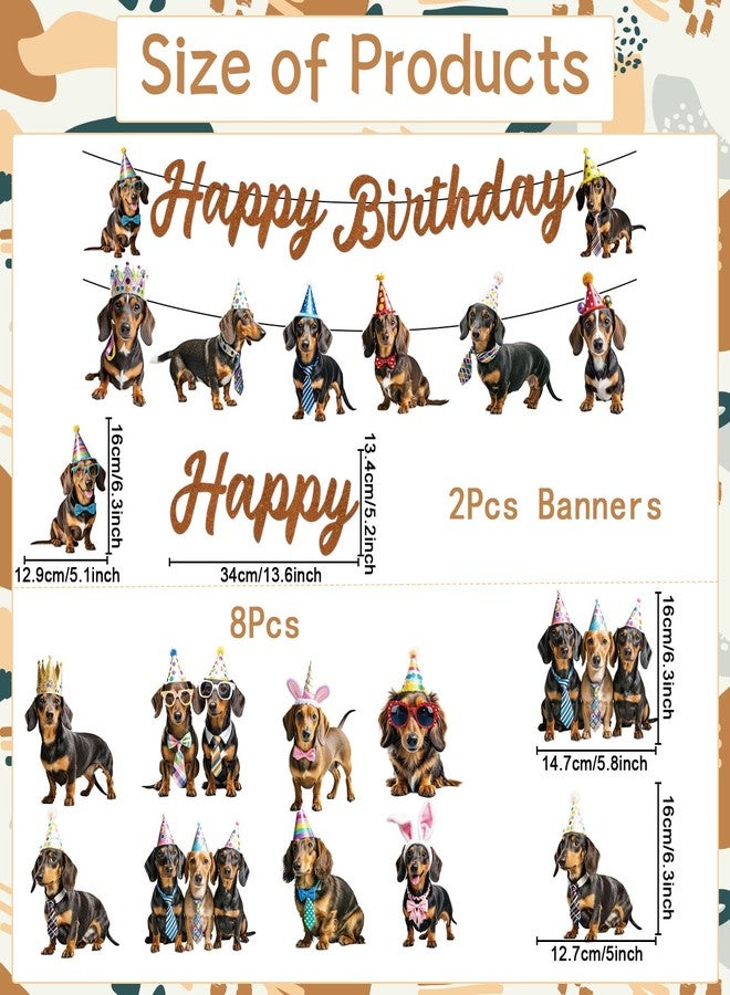 InIsaJace 10Pcs Dachshund Birthday Party Decorations Weiner Dog Banner with Hanging Swirls Decor Dachshund Dog Party Supplies Puppy Bday Decoration - Image 2