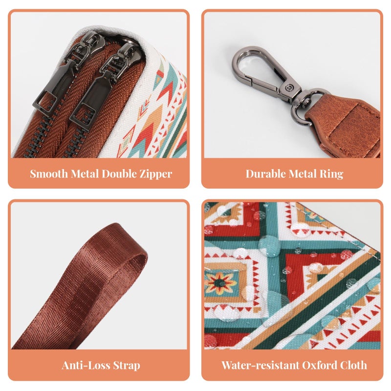 WHHMK Cute Wallet, Rfid Wallet for Women, 2026 Boho Aztec Ladies Wallets with Wrist Strap, Women's Wallets is Capable of Holding Coins Passport Phone Credit Cards Cash - Image 5
