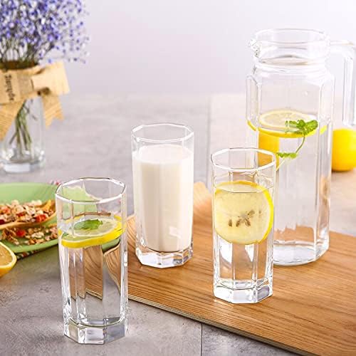 ConvertKitchen Octagonal Design Highball Glasses for Drinking Juice and Water 300ml Set of 6 - Image 3