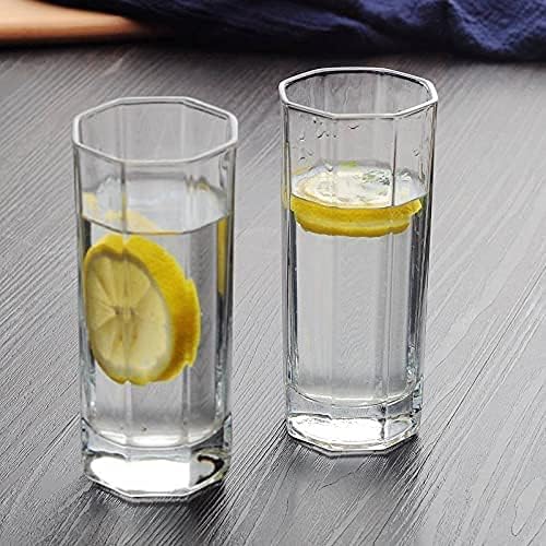ConvertKitchen Octagonal Design Highball Glasses for Drinking Juice and Water 300ml Set of 6 - Image 5