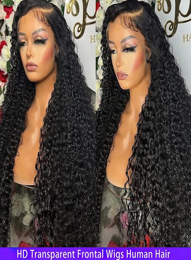 AUOCATTAIL Curly Wigs 13x4 HD Lace Deep Wave Front 180% Density Pre-Plucked with Protein Silk Synthetic Simulation Human Hair for Black Women 26 Inch - Image 3