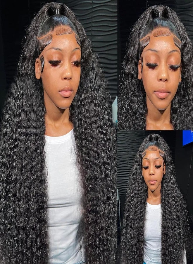 AUOCATTAIL Curly Wigs 13x4 HD Lace Deep Wave Front 180% Density Pre-Plucked with Protein Silk Synthetic Simulation Human Hair for Black Women 26 Inch - Image 2
