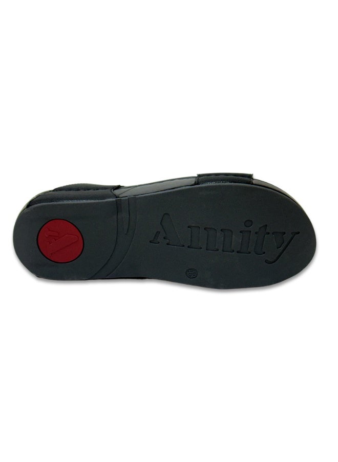 Amity Men's Grey Slide Sandals, Faux Leather Casual Slip‑on Slippers - Image 5