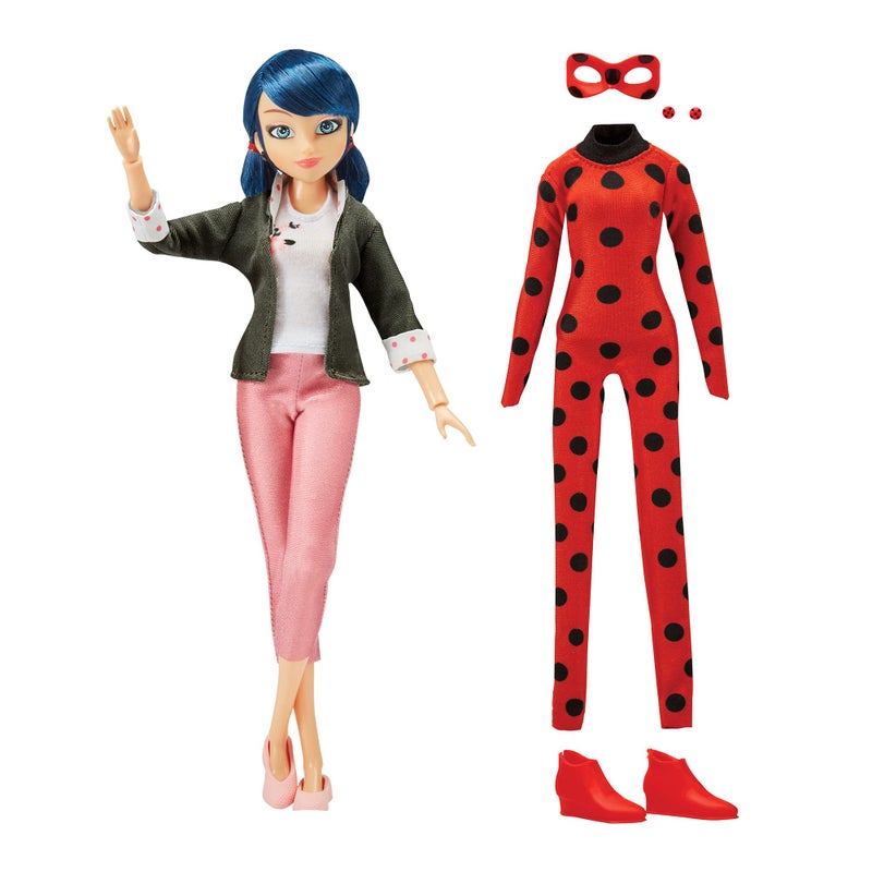 Miraculous Cat Ladybug Superhero Secret Marinette with Ladybug Fashion Outfit by Playmates Toys - Image 1