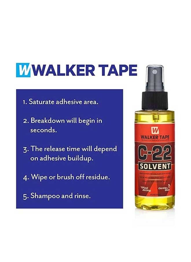 Walker Tape - C-22 Solvent Fast Glue Remover 118ml, Fast Acting Hair Extension Remover Wig Glue Remover, Hair Extension Tape Remover, Hair Remover, Wig Tape, Double Sided Hair Extension Tape - Image 1