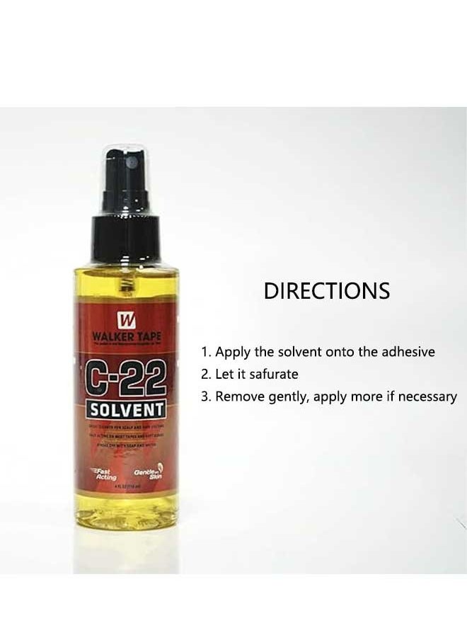 Walker Tape - C-22 Solvent Fast Glue Remover 118ml, Fast Acting Hair Extension Remover Wig Glue Remover, Hair Extension Tape Remover, Hair Remover, Wig Tape, Double Sided Hair Extension Tape - Image 1
