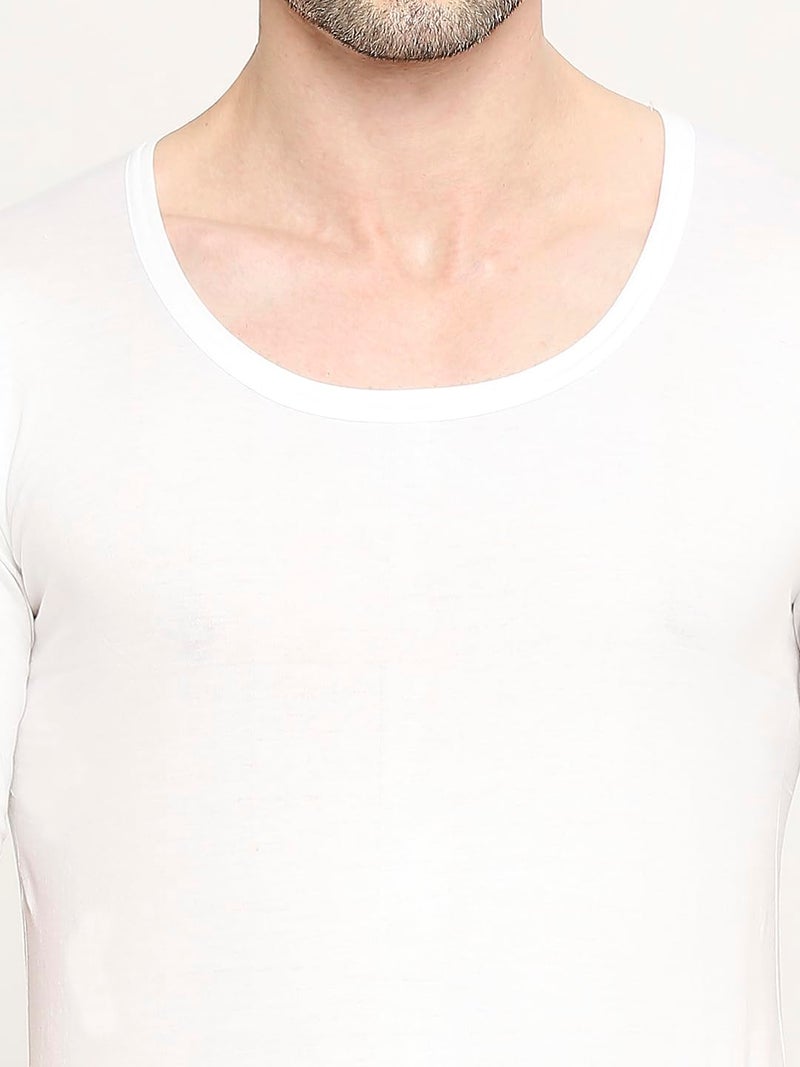 VIP Bonus Premium RNS Mens 100% Cotton Half Sleeve Round Neck White Vest, 95 Size, Pack of 2 - Image 5