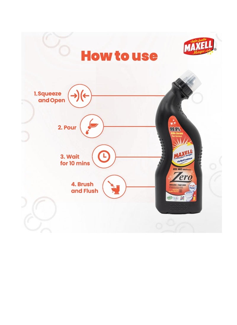 Maxell Magic Maxell Magic Toilet Cleaner | 700ml Zero Scented Bathroom & Floor Disinfectant Powerful Stain Removal, Rust & Limescale Eliminator, Deodorizer & Germ-Killer  - Image 4