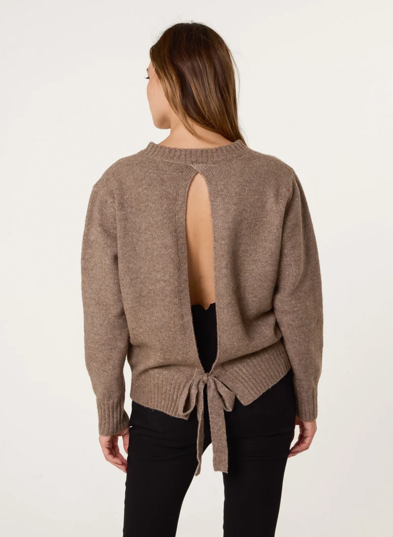 Blue Vanilla Jumper With Open Back Bow Tie