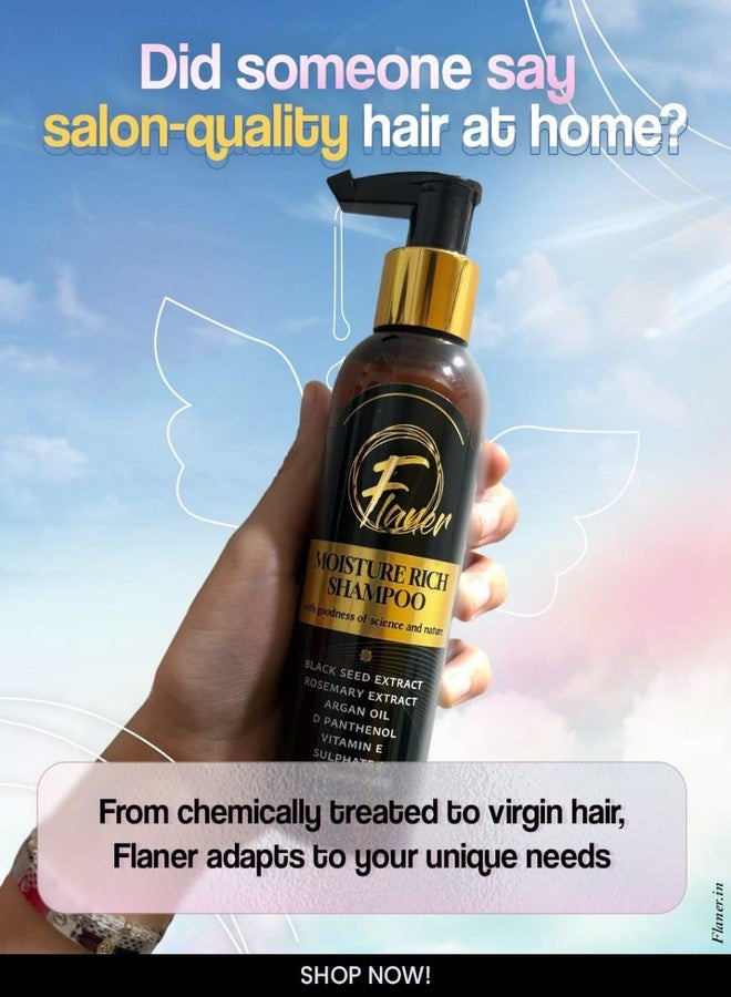 فلانر مجموعة فلانر للشامبو والبلسم المرطب - مع حبة البركة، وإكليل الجبل، وزيت الأرغان، وزيت اللوز، وفيتامين هـ، ود-بانثينول | للتحكم في تساقط الشعر وإصلاحه | للشعر الجاف، والمجعد، والتالف | 200 مل لكل عبوة - Image 4