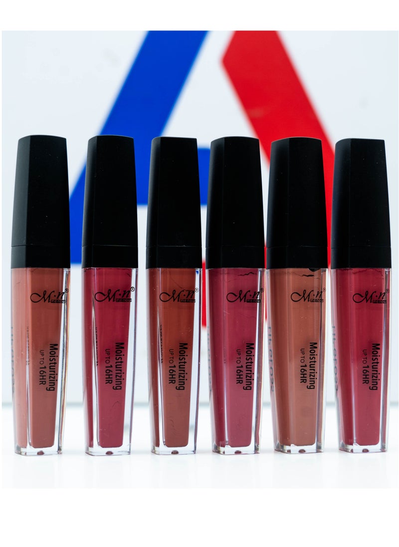 Menow Moisturizing Lip Gloss up to 16HR 6 Pcs - Group 2 Multicolor  - Image 1
