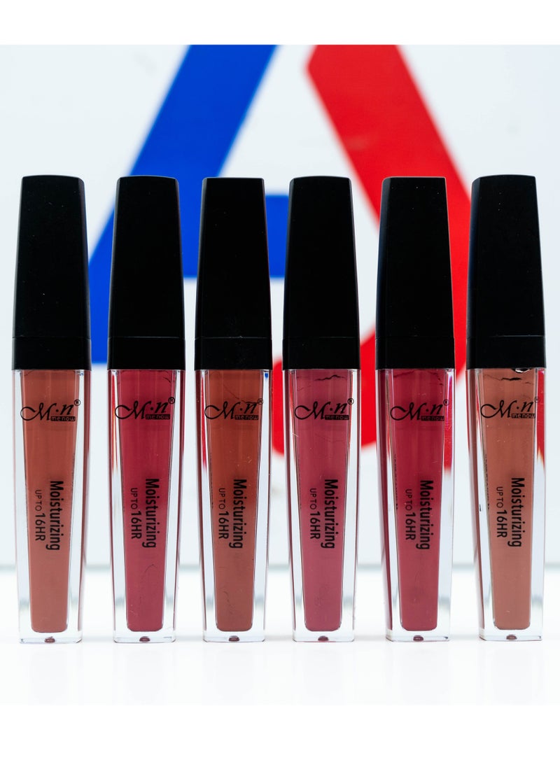 Menow Moisturizing Lip Gloss up to 16HR 6 Pcs - Group 2 Multicolor  - Image 3