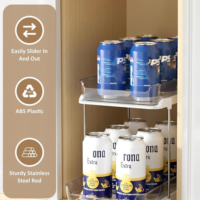 Kuber Industries Kuber Industires 2 Pcs Polypropylene Clear 2 & 3 Tier Under Sink Storage Organizer | Makeup Vanity Stand Box for Dressing Table | Countertop Drawer Organizer for Medicine & Bathroom Cabinet | White - Image 5