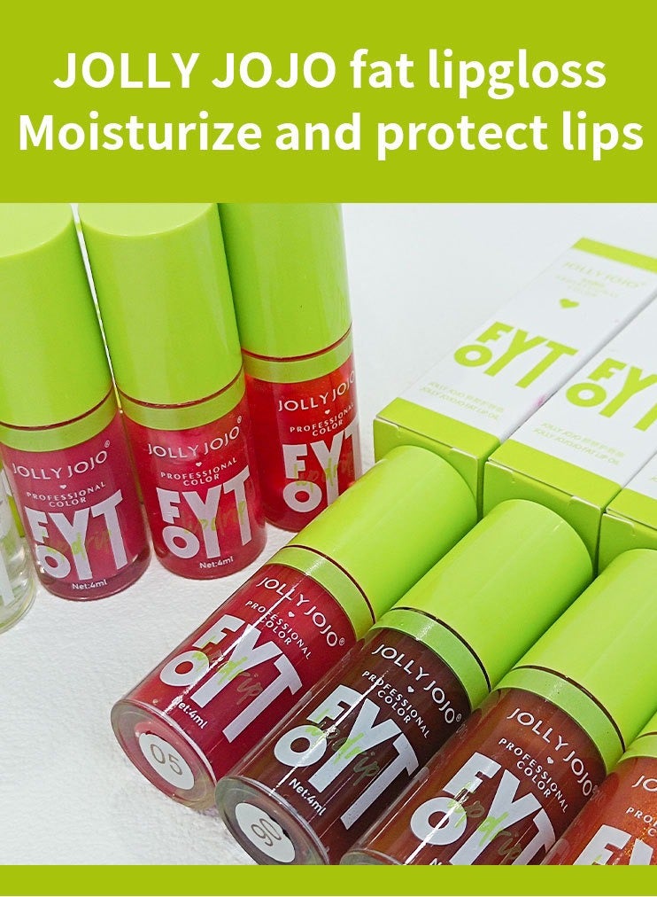 JOLLY JOJO Big Brush Head Lip Oil Set, Ultra-Hydrating & Nourishing, Smooth Glossy Finish Lip Glow Oil, Shiny and Vegan Tinted Lip Gloss, Non-Sticky Formula,Transparent Nude,2 PCS - Image 2