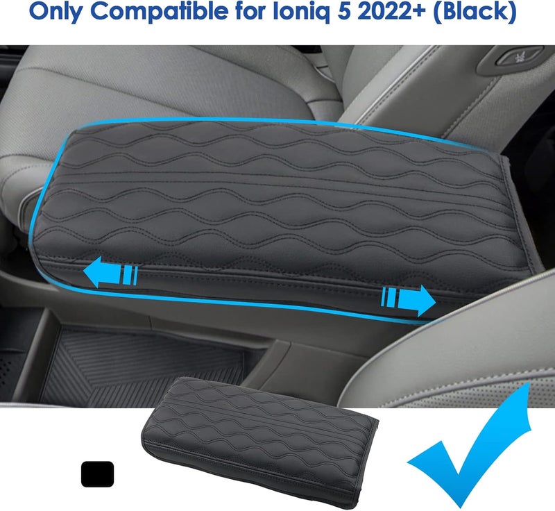 Coleya Car Center Console Pad Armrest Box Cover for 2022+ Hyundai Ioniq 5 - Waterproof Protector (Black) - Image 2