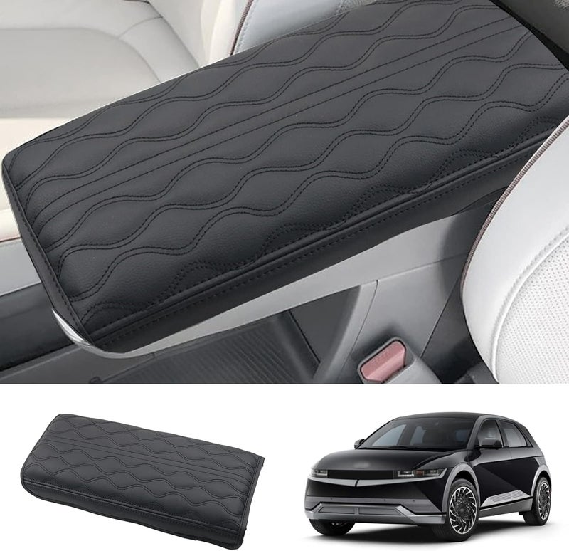 Coleya Car Center Console Pad Armrest Box Cover for 2022+ Hyundai Ioniq 5 - Waterproof Protector (Black) - Image 1