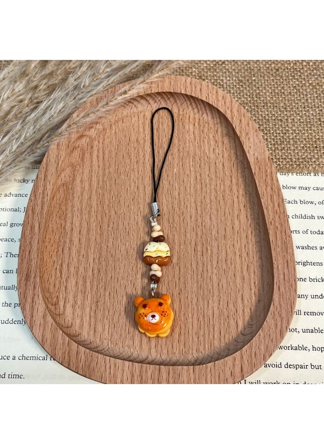 NIBEMINENT Phone Charm/ Chain Strap for Women Girls, Animal World Bread Food Toy Cell Phone Case Lanyard Wrist Strap 