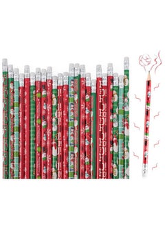 Marspark 48 Pieces Scented Pencils Christmas Pencils Fruit Fragrance Holiday Pencils For Kids, Winter Pencils With Santa Snowflake Snowman Christmas Pencils And Erasers For Xmas Present Party Favors Supplies  - Image 1