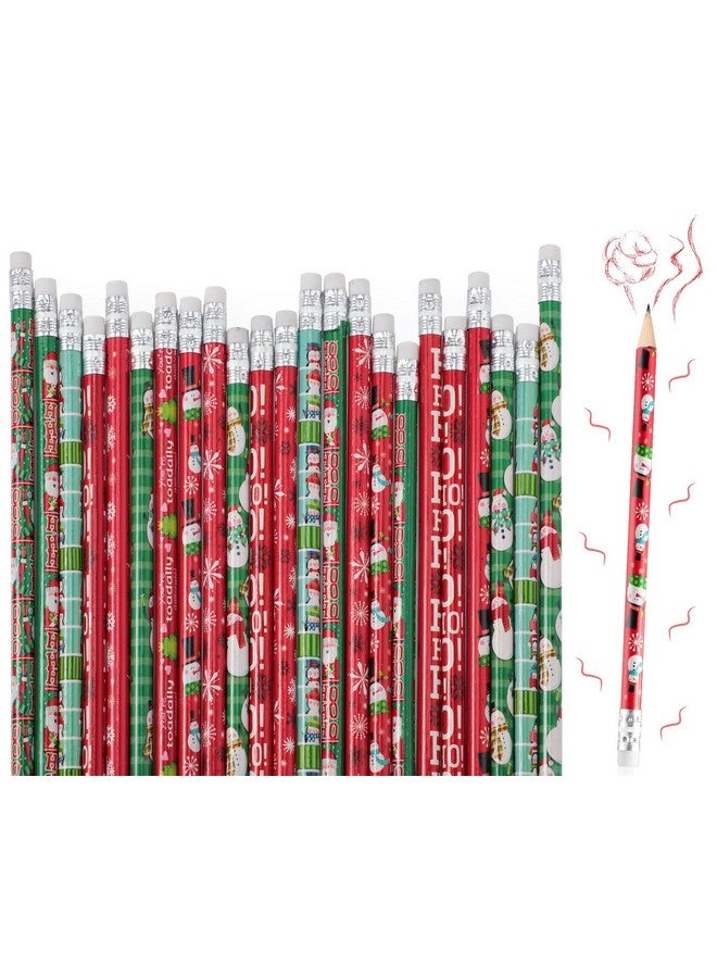 Marspark 48 Pieces Scented Pencils Christmas Pencils Fruit Fragrance Holiday Pencils For Kids, Winter Pencils With Santa Snowflake Snowman Christmas Pencils And Erasers For Xmas Present Party Favors Supplies - Image 1