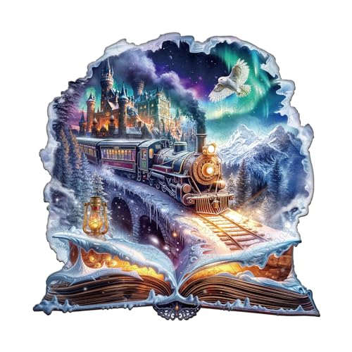 WOODBESTS Wooden Puzzles for Adults 200 Piece M 114 114in Magic Snowpiercer Wood Puzzle Adult Unique Wooden Animal Jigsaw Puzzles Family Game and Birthday Gifts for Friend - Image 1