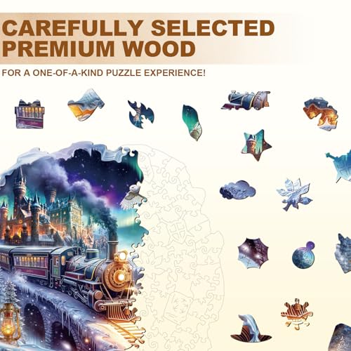 WOODBESTS Wooden Puzzles for Adults 200 Piece M 114 114in Magic Snowpiercer Wood Puzzle Adult Unique Wooden Animal Jigsaw Puzzles Family Game and Birthday Gifts for Friend - Image 5