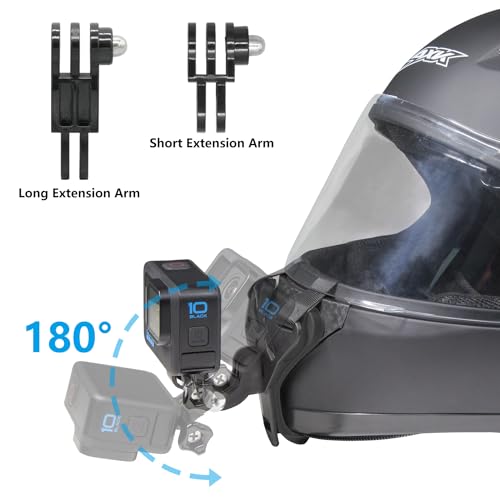 Haoyou Helmet Chin Mount Strap Compatible with Gopro Hero 13 12 11 10 9 8 7 and DJI Osmo Action Camera，Motorcycle Helmet Extension Attachment Mounting Accessories (Black) - Image 4
