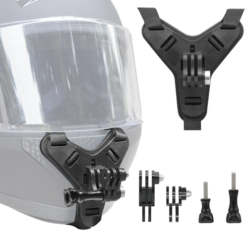 Haoyou Helmet Chin Mount Strap Compatible with Gopro Hero 13 12 11 10 9 8 7 and DJI Osmo Action Camera，Motorcycle Helmet Extension Attachment Mounting Accessories (Black) - Image 1