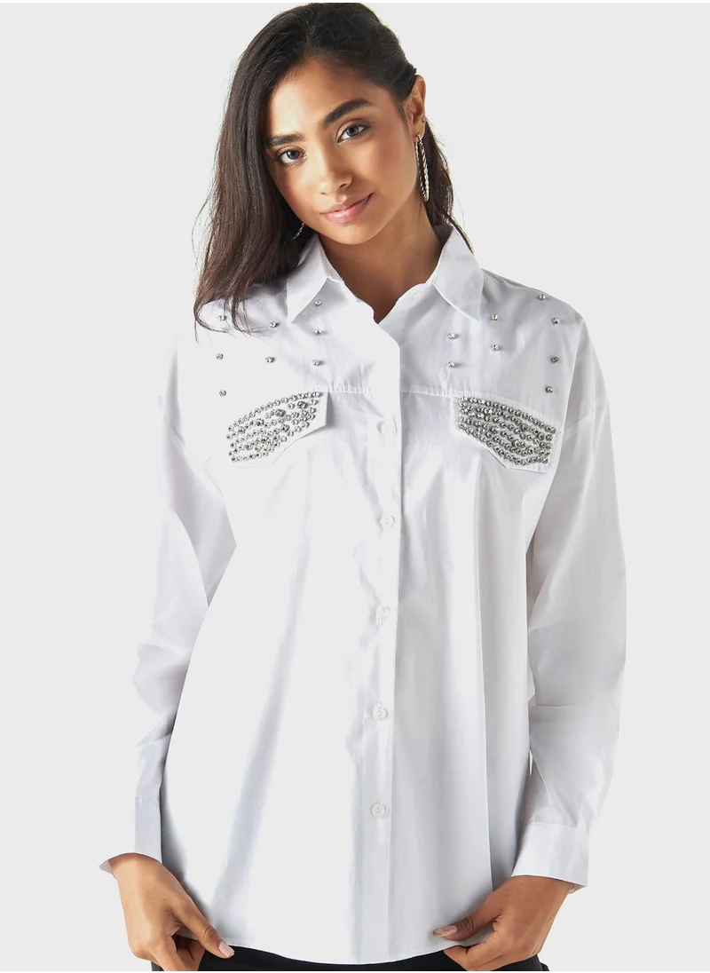 2Xtremz Embellished Button Down Shirt