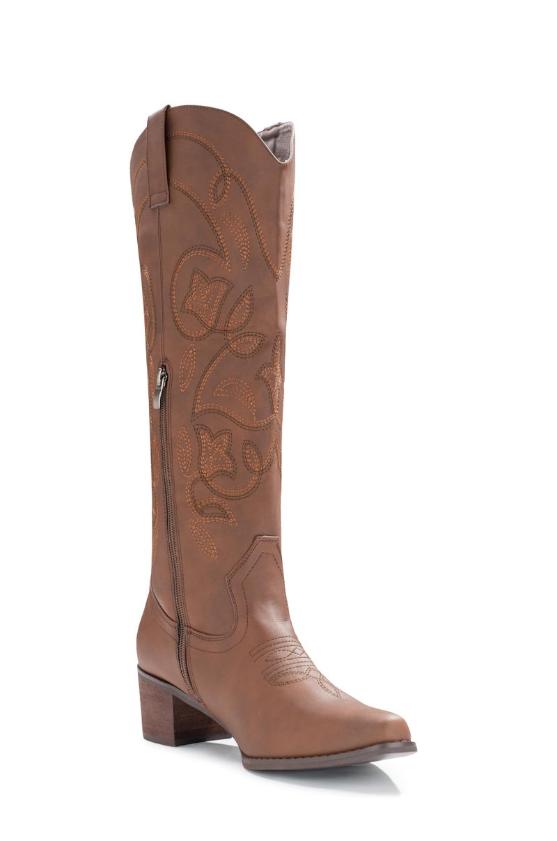 IUV Cowboy Boots For Women Pointy Toe Women's Western Cowgirl Knee High Boots - Image 2