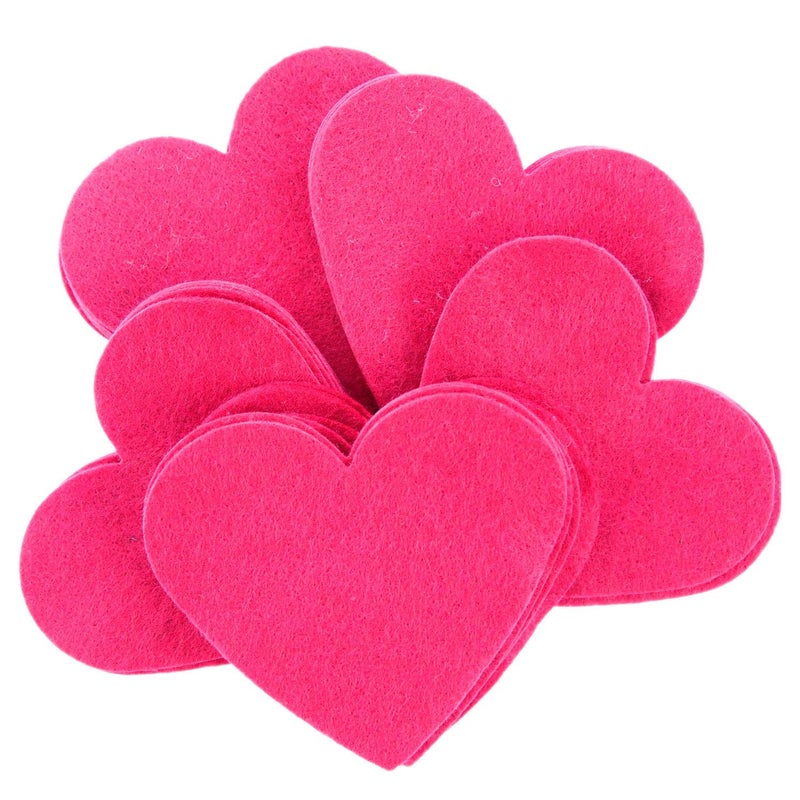 Playfully Ever After 3 Inch 28pc Felt Hearts Pink