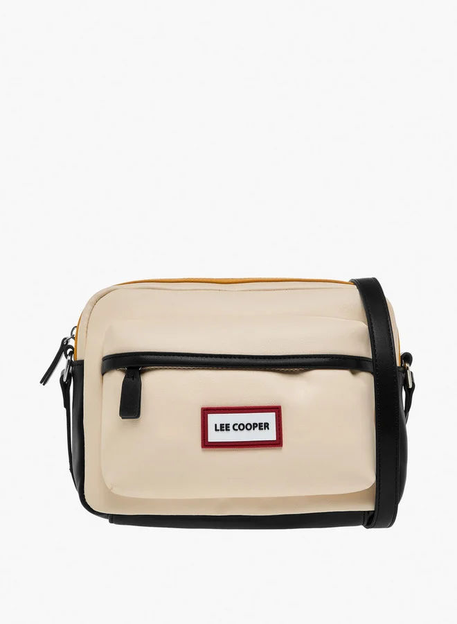 Logo Accent Crossbody Bag with Zip Closure