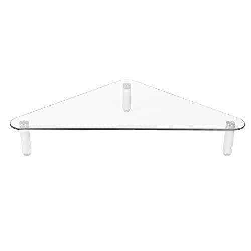 Kantek Glass Corner Monitor Riser 197 x 11 x 325 Clear Supports 40 lbs