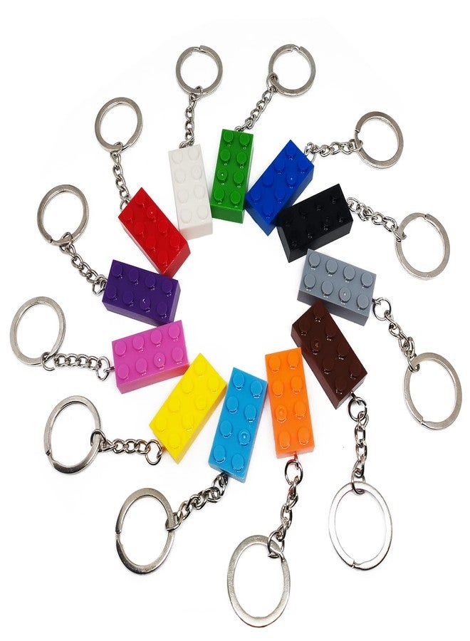Mivofun 12 Pcs Building Block Keychain, 12 Colors Brick Keyrings for Birthday, Party Bag Fillings, Rewards, Party Supplies, Pendant, Decoration Gifts - Image 1