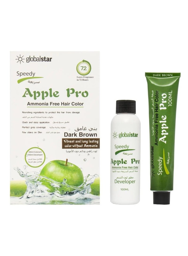 جلوبال ستار صبغة شعر سريعة ابل برو بني غامق 100 مل