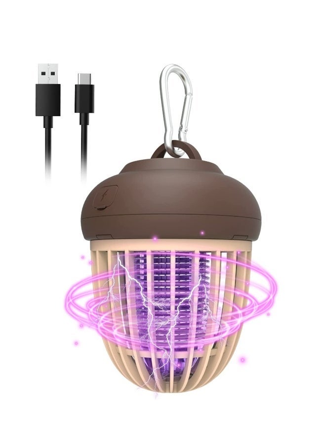 Generic Bug Zapper Rechargeable Mosquito Killer, Indoor and Outdoor Electric Fly Trap with Light Hanging Loop USB Killing Lamp Portable LED, Cordless Powered Waterproof Bug Fly Trapper 