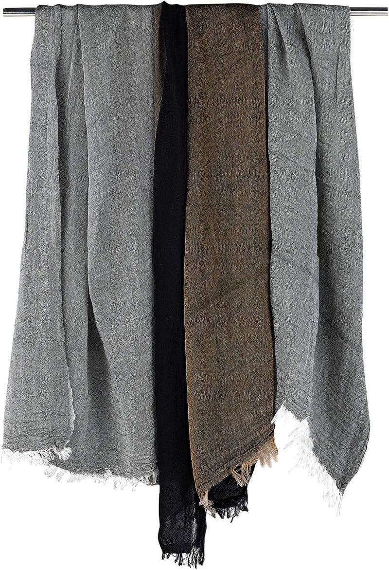 GERINLY Color Block Winter Scarf for Men Long Neck Wraps Shawl Urbanstyle Scarf Gift for Men - Image 4