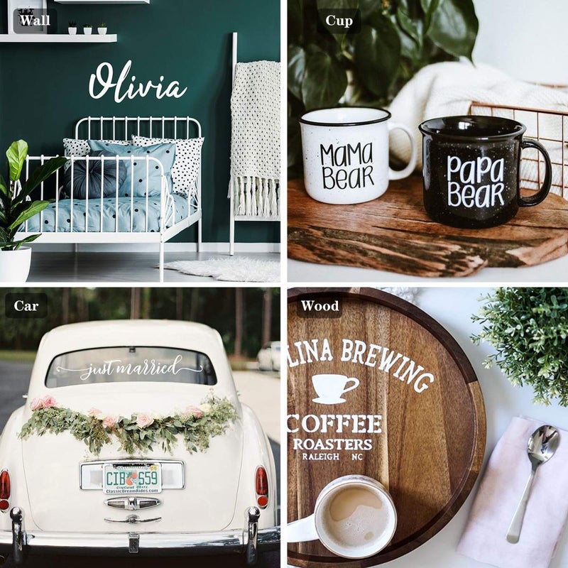 HTVRONT White Permanent Vinyl, Adhesive Vinyl Roll 12" x 40 FT for All Cutting Machine, Silhouette, Cameo Cutters, Signs, Scrapbooking, Craft, Die Cutters (Matte White) - Image 2