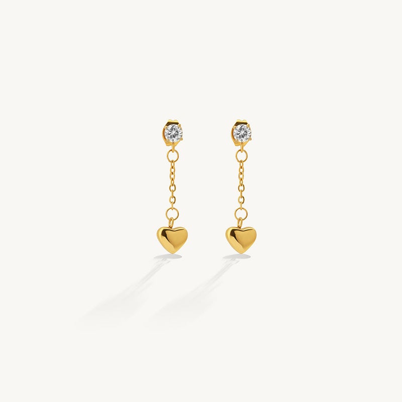 Palmonas 18K Gold Tone Plated Amora Heart Drop Earring For Women - Waterproof & Anti-Tarnish - Image 1