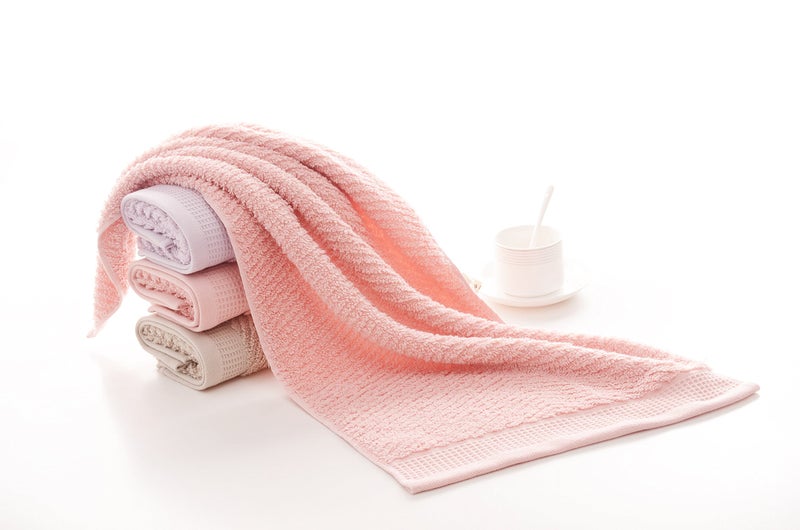 Leisofter مناشف يدوية قطنية زخرفية Leisofter لتخليص الحمام مع حلقات معلقة (Pink 2-Pack 14 "" × 29 "") - Image 5