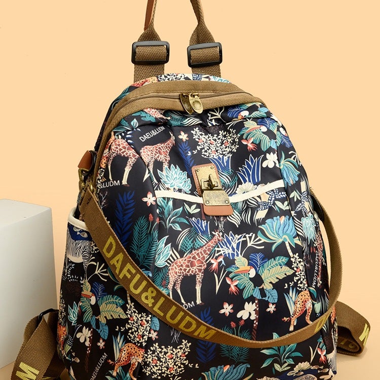 Western Style Lightweight Large Capacity Soft Leather Backpack For Women Fashion Women'S Backpack Oxford Cloth Travel School Bag For Women - Image 2