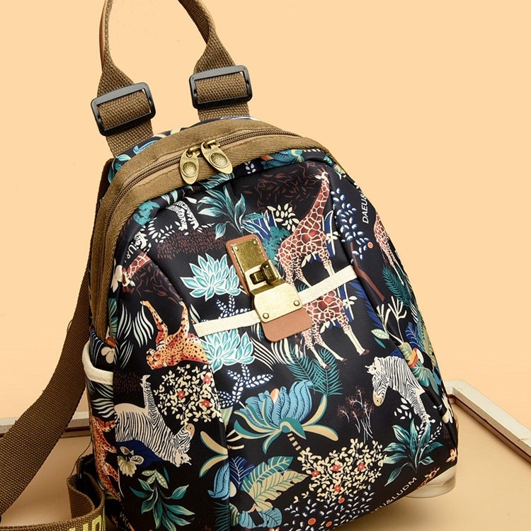 Western Style Lightweight Large Capacity Soft Leather Backpack For Women Fashion Women'S Backpack Oxford Cloth Travel School Bag For Women - Image 3