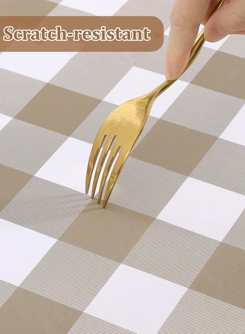 Gingham Tablecloth 140CM*200CM PVC Table Cover, Waterproof Table Cloth, Plastic Table Cloth Cover for Dining Tables Rectangular Table Protector - Image 3