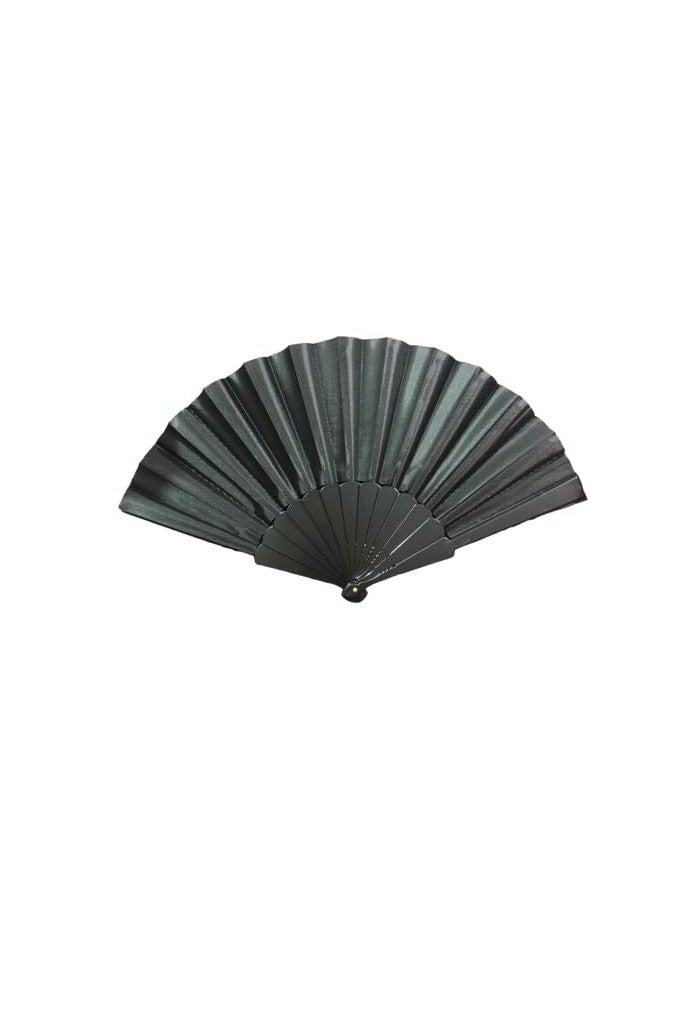 Black Folding Fan, Style Handheld Fan with Fabric Plastic Frame for Wedding Party Dancing - Image 1