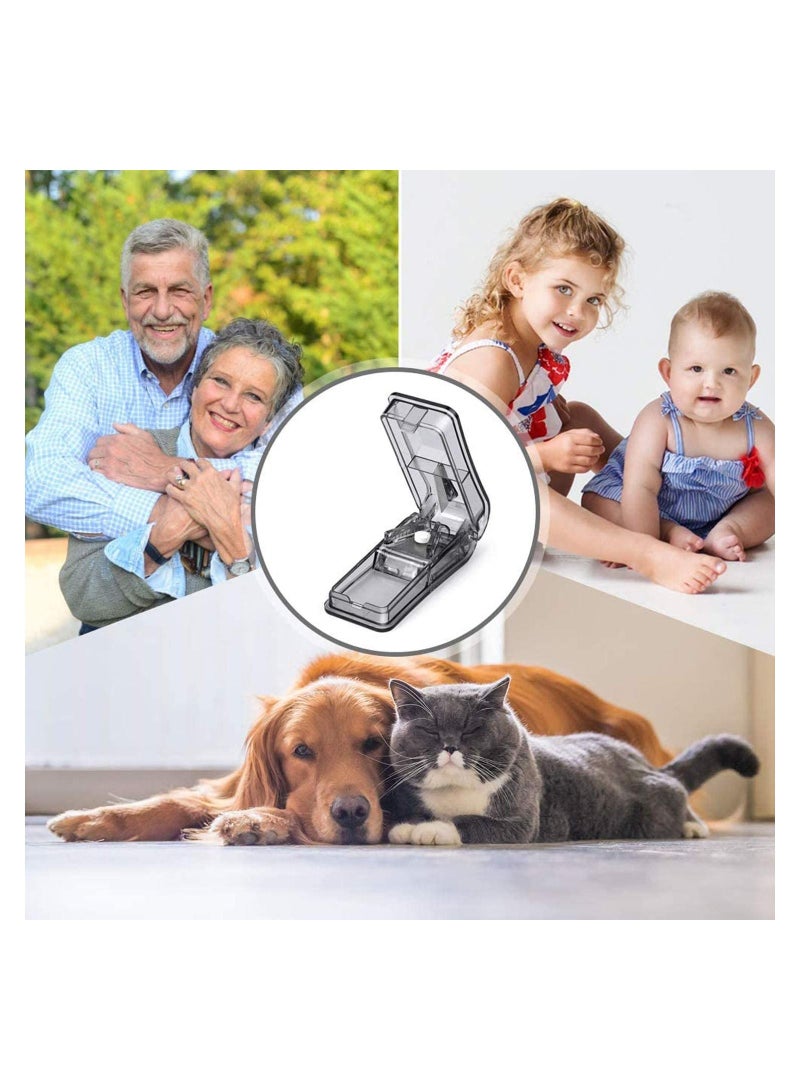 سيوسي مقسم حبوب الدواء مع شفرة وحجرة تخزين (أسود) - Image 3