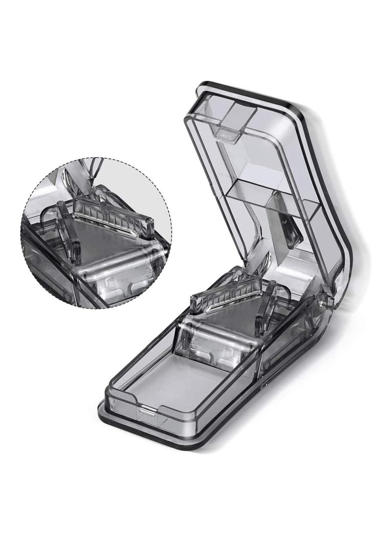 سيوسي مقسم حبوب الدواء مع شفرة وحجرة تخزين (أسود) - Image 2