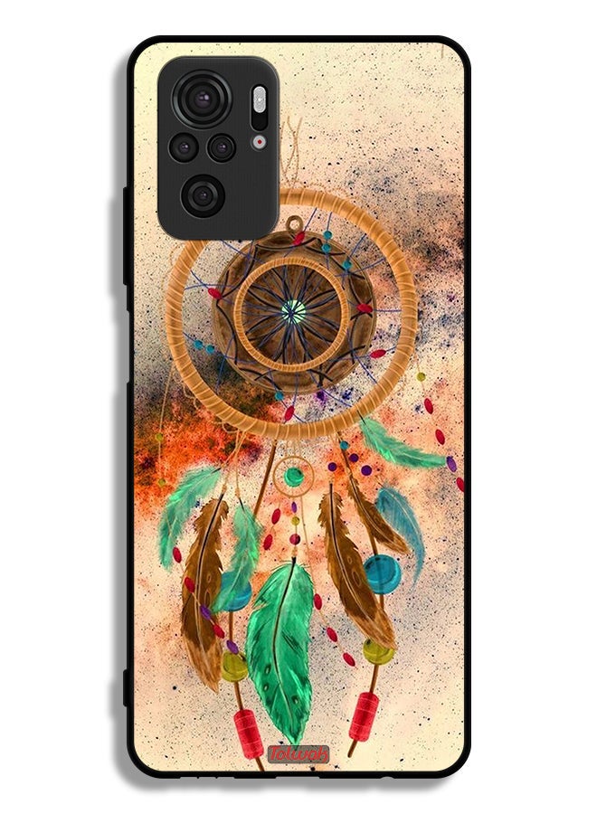 Tolwak Xiaomi Redmi Note 10 4G Protective Case Cover Mandala Hanging Feathers - Image 2