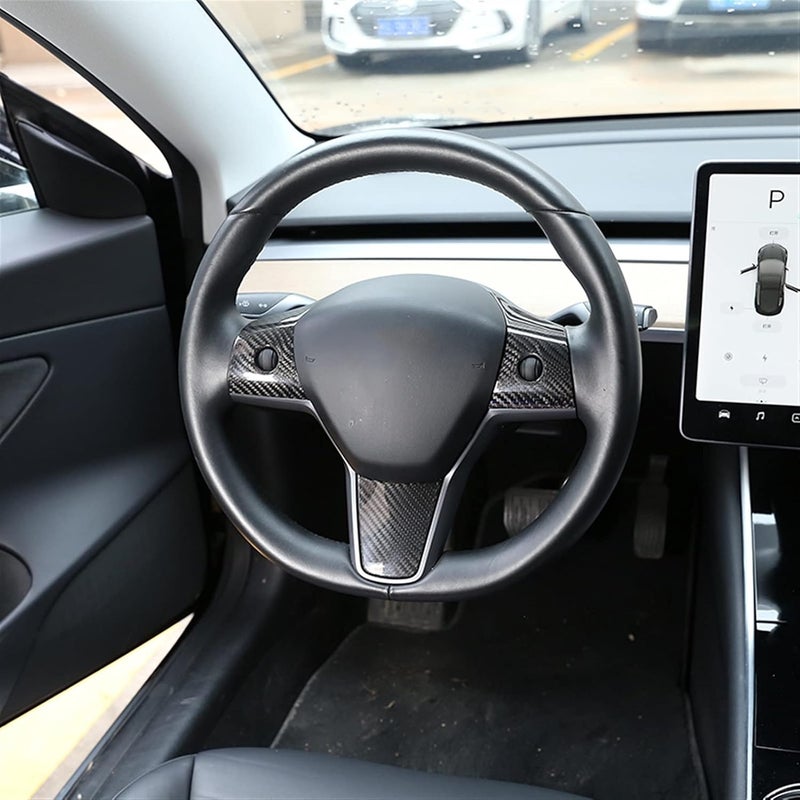 Wivplex Carbon Fiber Steering Wheel Cover Trims for Tesla Model 3 - Image 5